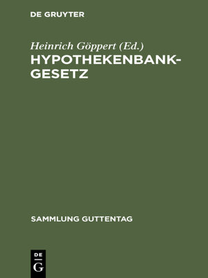 cover image of Hypothekenbankgesetz